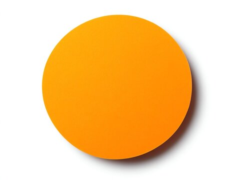 Floating Orange Circle on White Background With Subtle Shadow Effect