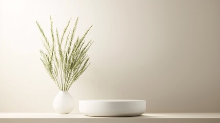 Poster - minimalist 3D podium, sleek geometric design, floating platform, soft ambient lighting, elegant composition, modern showcase, high-quality rendering, neutral color palette, professional aesthetic,
