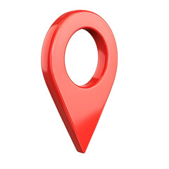 Aufkleber - Vibrant 3D location pin with a high gloss finish slight reflections and a modern design floating on a transparent background with a subtle drop shadow  This graphic element can be used for mapping