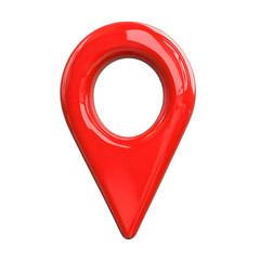 Aufkleber - Vibrant 3D location pin with a high gloss finish slight reflections and a modern design floating on a transparent background with a subtle drop shadow