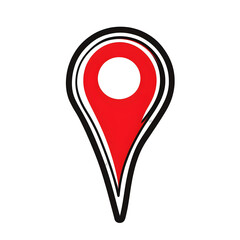Aufkleber - Crisp and well defined red location pin with a circular marker presented in a linear stroke style perfectly isolated on a transparent background for UI and mapping applications website design