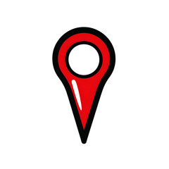 Aufkleber - Sleek and Modern Vector Style Red Map Pin Pointer Icon with Subtle Circular Base Floating on Transparent Background for Web App UI and Graphic Design