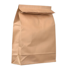 Aufkleber - Crumpled kraft paper bag with natural organic texture sealed folded top standing upright and isolated on a transparent background  Eco friendly packaging