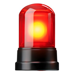 Poster - Glowing red emergency beacon light with a sleek cylindrical shape soft reflections on the surface and a powerful illuminated core isolated on a transparent background