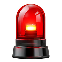 Poster - red emergency warning light with a glowing effect transparent glass dome and metallic base isolated on a transparent background  This design element can be used for safety security