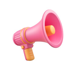 Aufkleber - Crisp and clean 3D rendered megaphone icon with a plastic body  soft light reflections  and well defined speaker details  floating effortlessly on a transparent background