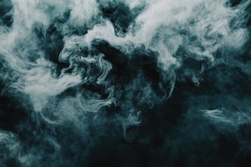 Poster - Dark ink clouds over water, capturing nature's struggles and pollution, ideal for desktop wallpaper or eco-conscious themes, featuring striking monochrome abstract aesthetics
