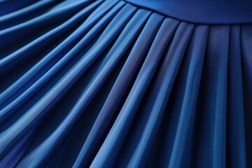 Poster - Elegant blue pleated fabric showcasing intricate folds in a close-up view
