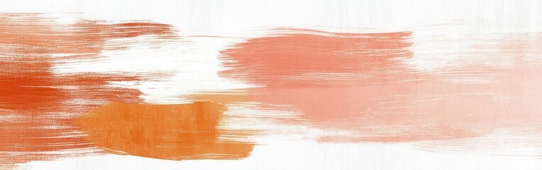 Poster - Bold brush strokes create a striking minimalist composition with warm tones in a serene white background