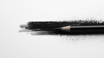 Poster - Gradual transition of soft pencil strokes creating a textured gradient on white paper surface