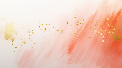Leinwandbilder - Soft pencil strokes blend muted coral tones with golden accents creating a serene abstract artwork ideal for modern decor