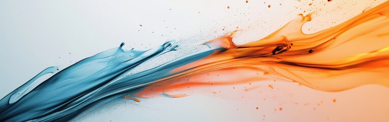 Aufkleber - Soft pencil strokes create fluid fragments of pastel amber and blue in an abstract art piece