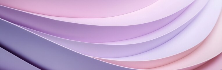 Poster - Soft pastel lavender and pink arcs create a gentle visual flow in a serene space