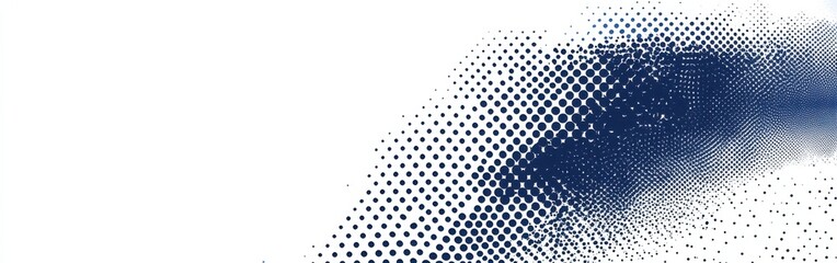 Fototapete - Bold halftone dots create a dynamic pattern in varying shades of navy blue on a light background