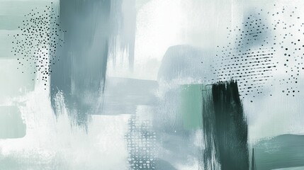 Poster - Abstract pencil strokes create a calming wash of muted mint tones for an artistic escape in your space
