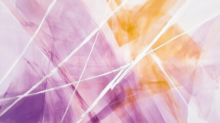 Leinwandbilder - Abstract art featuring muted lavender and amber tones with dynamic pencil lines