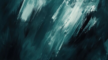 Poster - Abstract brushwork in dark teal and charcoal showcases dynamic movement and depth for modern art enthusiasts