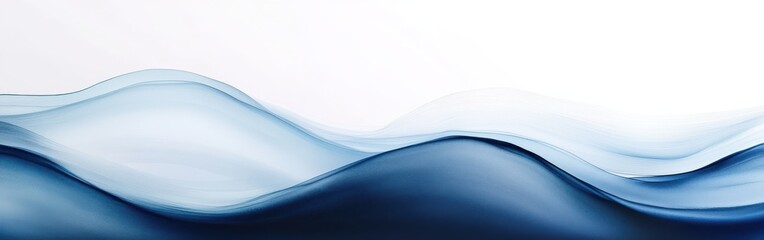 Aufkleber - Smooth watercolor transition from deep navy to soft blue tones creating a calming abstract landscape