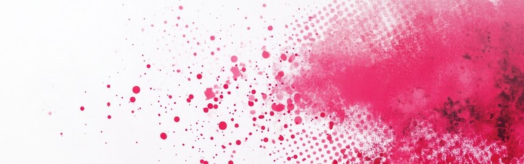 Fototapete - Radiant halftone design showcasing bright fuchsia tones against a white background creating a vibrant abstract effect