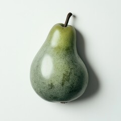 Poster - Fresh green pear with vibrant natural shine resting on a light background