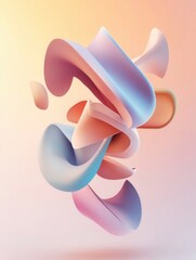 Fototapete - Creative typography background with floating letters and abstract forms, modern design for agency use