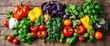 © Surangkanang - Vibrant fresh herbs & vegetables arranged on rustic wood Healthy eating concept,  market,  natural