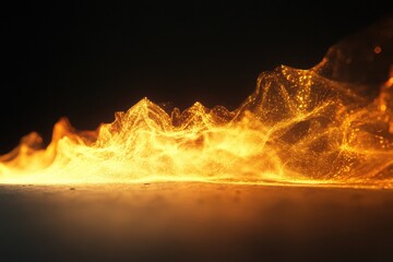 Poster - Close-up of flames against dark background