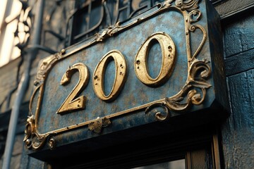 Aufkleber - Close-up of a sign on the side of a building, with clear text and a simple design
