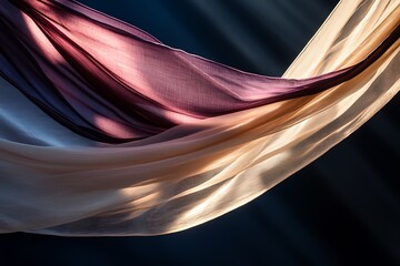 Poster - Abstract flowing fabric background with soft pastel colors and lighting