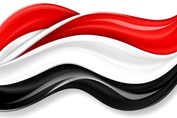 Poster - Abstract wavy background in red, white and black color scheme