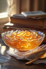 Poster - Fresh oranges displayed in a glass bowl on a table, perfect for still life photography or kitchen decor