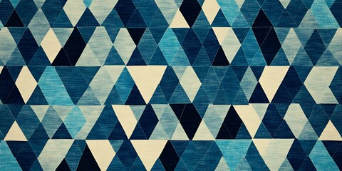 Aufkleber - Arrangement of triangle shapes in light and dark indigo hues
