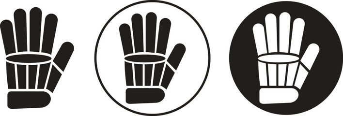Fototapete - Cricket glove icons set in flat styles. Cricket tournament man protection elements template. Vintage for clubs and team. Sport signs for web app and mobile designs isolated on transparent background.