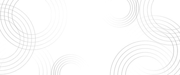Aufkleber - Vector digital future technology concept. Abstract white background with black circle rings.