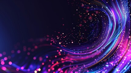 Poster - Abstract glowing wave lines. Abstract technology background with glowing network connections. Modern flowing wavy lines. Abstract blue tech. Futuristic business. Futuristic technology. High technology