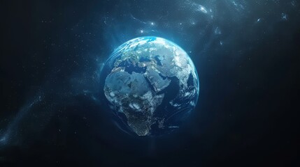 Poster - Abstract blue digital background with a global network and connectivity. Abstract technology. Abstract Network World. Glowing blue digital globe. Digital Earth. Global network. 