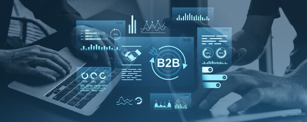 Poster - B2B digital marketing and technology concept.