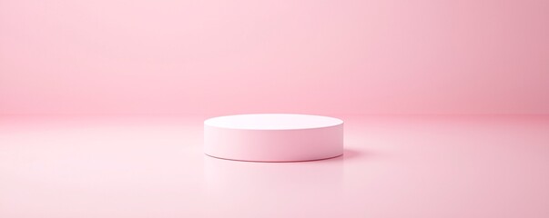 Poster - floating 3D podium, gravity-defying design, surreal aesthetic, dreamlike atmosphere, ultra-minimalist, soft pastel tones, elegant and artistic, conceptual product display, smooth reflections,