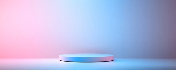 Poster - gradient 3D podium, vibrant color transitions, artistic background, modern minimalism, soft lighting, stylish display, high-end visual aesthetic, polished surfaces, cinematic presentation, perfect