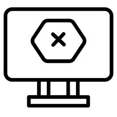 Fototapete - Alert Computer Error Line Icon