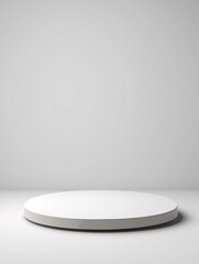Poster - curved 3D podium, smooth flowing design, futuristic yet elegant, unique shape, soft shadows, dynamic lighting, high-end rendering, ultra-minimalist style, conceptual product display, premium visual