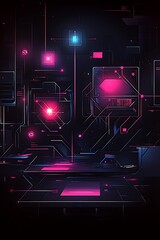 Poster - Abstract Technology Concept with Glowing Elements and Dark Atmosphere