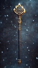 Aufkleber - A golden key stuck in the snow, waiting to unlock something