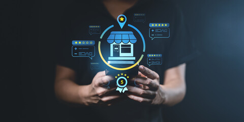 Poster - Online Store Rating Concept Illustration.