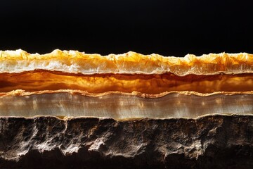 Poster - A detailed view of a rock with a dark background, suitable for science or educational uses