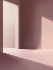 Aufkleber - Tranquil light creating captivating shadows in an interior setting with a monochromatic color palette