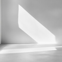 Fototapete - Light on White Minimalist Interior Modern Room Wall and Floor Background Clean Perspective