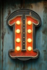 Aufkleber - A lit up sign on the side of a building at night