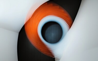 Poster - Abstract Swirling Orange and White Fiber Optic Cables