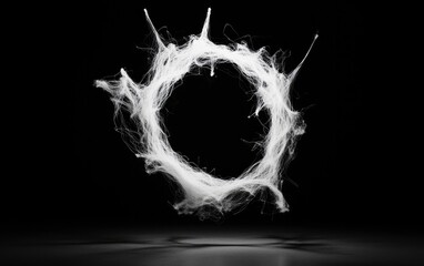 Poster - Abstract White Liquid Ring Splash on Black Background